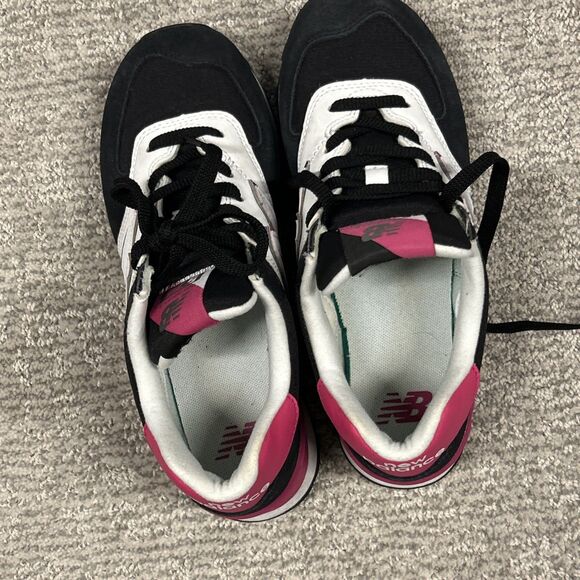 New Balance 574 Shoes Womens 6.5 Black Pink Suede ENCAP WL574NJA Sneakers - Picture 9 of 11